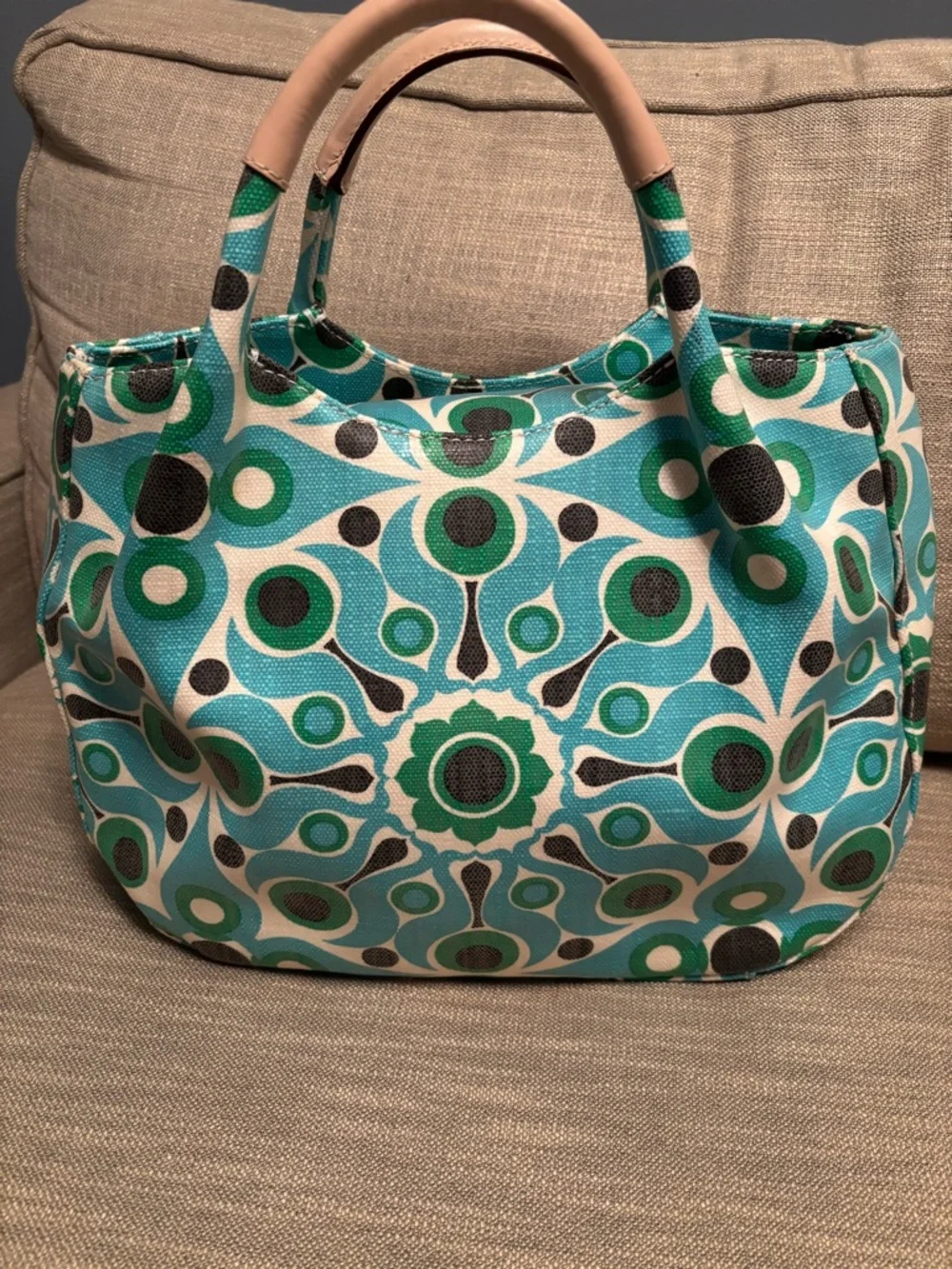 kate spade New York Green & Teal Patterned Tote Bag Y2K